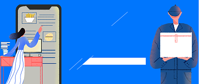 外卖快递手绘卡通公众号首图背景