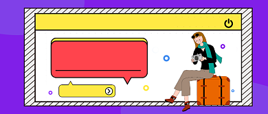 紫色卡通时旅游拍照指南公众号首图背景