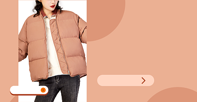 秋冬女装羽绒服冬装棉服淘宝电商横版海报背景