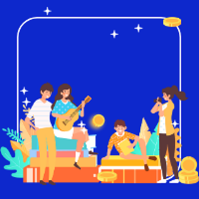 夏令营招生卡通简约插画公众号次图背景