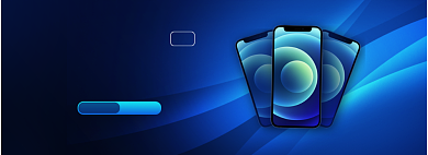 蓝色科技感5G苹果手机预售海报背景