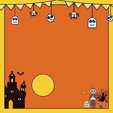 橙色手绘万圣节电商促销主图模板背景