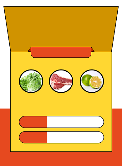 黄色秋季生鲜蔬果配送促销印刷海报背景