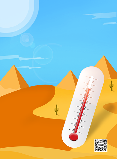 时尚高温预警出行注意事项印刷海报背景