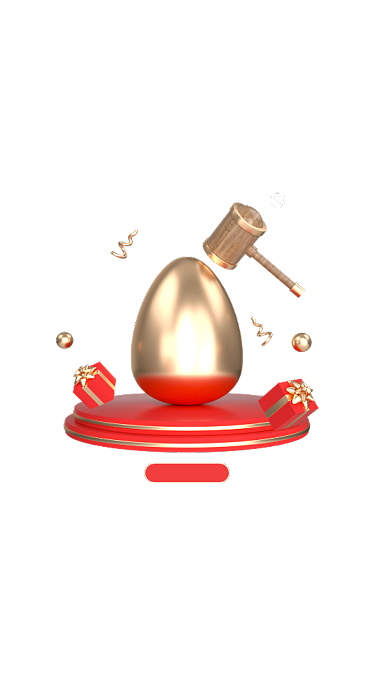 红色C4D砸金蛋抽奖活动弹窗背景