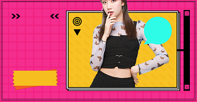 秋冬上新女装淘宝电商横版海报模板背景