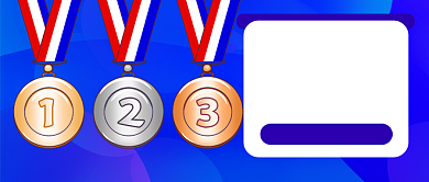 蓝色卡通体育比赛通知公众号首图背景