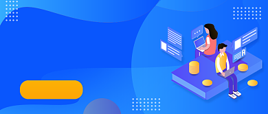 蓝色手绘急速贷款公众号首图背景