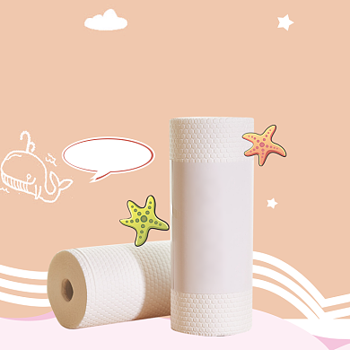 简约清新厨房懒人无纺布抹布纸巾主图背景