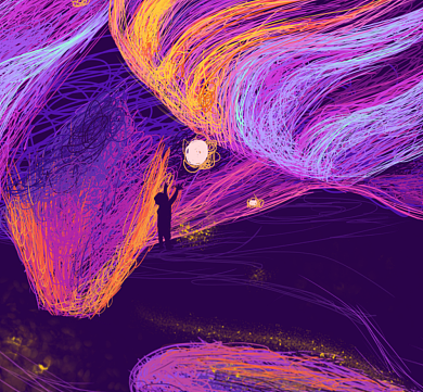 仰望星空炫彩大气朋友圈封面背景