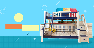 秋季家装节母婴婴儿床淘宝电商横版海报背景