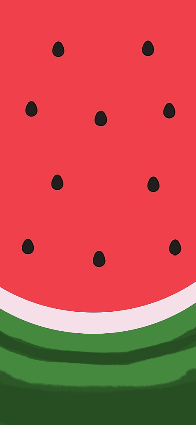 西瓜切片创意手绘手机壁纸背景