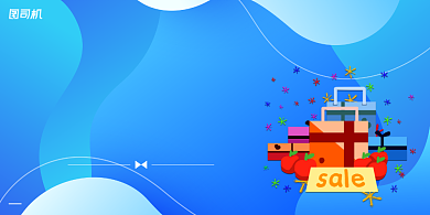 秒杀几何扁平渐变线条简约限量促销展板背景