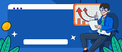 蓝色卡通股票投资教程公众号首图背景