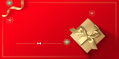 回馈红色金色礼盒大气商家活动促销展板背景