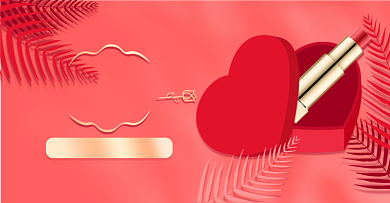 浪漫七夕爱情心形礼盒美妆海报背景