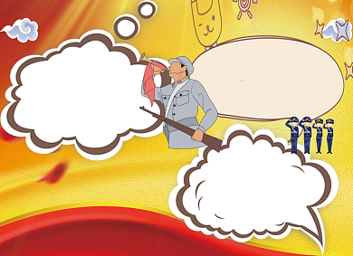 热血铸军魂红色八一建军节小报背景