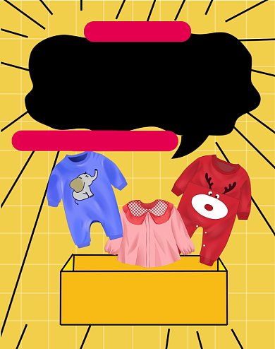 童装来袭5折促销竖版海报背景