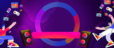 家电直播间购物扁平公众号首图背景