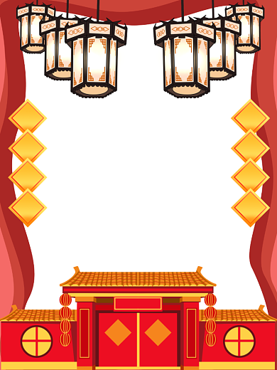 元旦古风创意拍照KT板背景