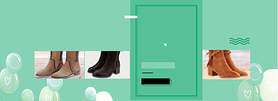 冬季女靴女鞋电商全屏海报背景