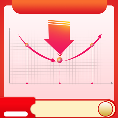 家装季红色大气产品价格曲线主图背景