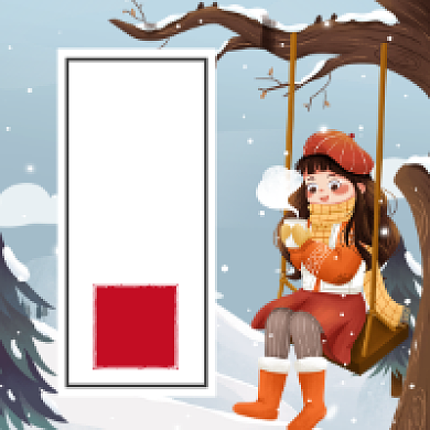 小雪传统节气插画公众号次图背景