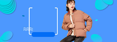 淘宝秋冬女装会场羽绒服上新特惠banner背景