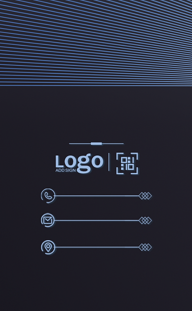 深蓝色简约线条商务企业公司名片背景