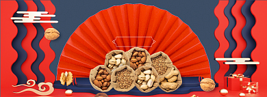 零食干果春节新年促销海报背景