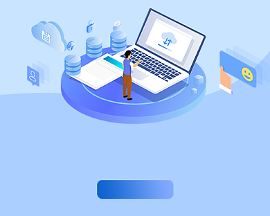 搜索查阅信息咨询蓝色卡通小程序封面背景