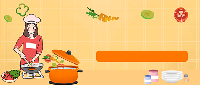 素食养生汤手绘卡通公众号首图背景