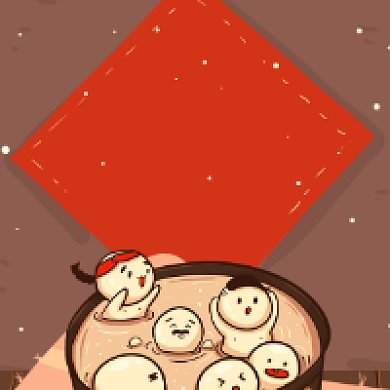 元宵佳节可爱插画公众号次图背景