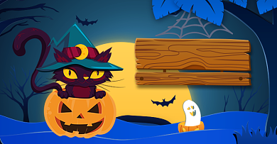 手绘卡通惊喜万圣节促销海报背景