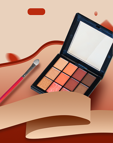 简约美妆双十二狂欢开启背景