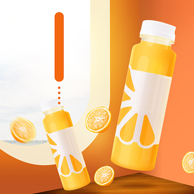果饮橙汁饮料主图直通车图背景
