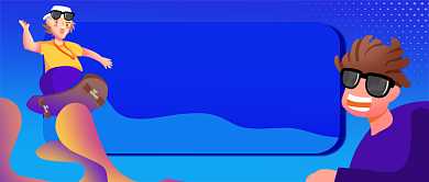 轮滑协会手绘卡通公众号首图背景