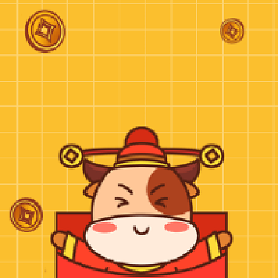 牛年贺岁简约插画公众号次图背景