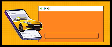 二手车交易手绘卡通公众号首图背景