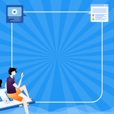 运营入门蓝色插画公众号次图背景