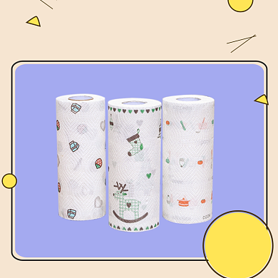 清新卡通手绘无纺布家居用品厨房纸巾主图背景