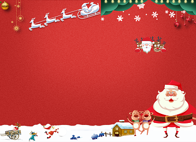 圣诞节节目单红色雪地有趣两折页背景