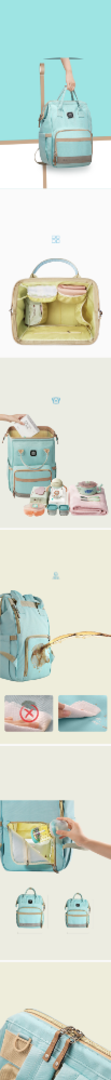 浅色母婴用品妈咪包包袋背包行李包详情页背景