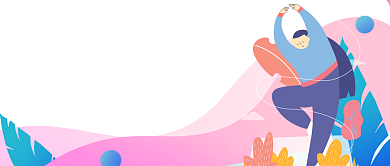 粉色插画冬季减肥健身公众号首图背景