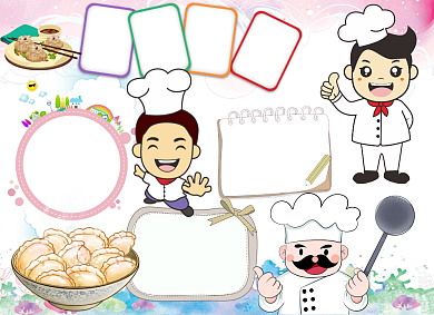 可爱卡通美食小报手抄报背景