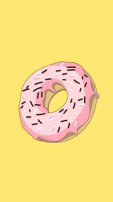 甜甜圈插画风可爱手机壁纸背景