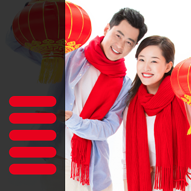 围巾过年红色日用品淘宝主图直通车模板背景