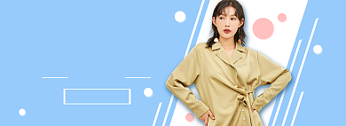 春季上新春秋女装促销海报banner背景