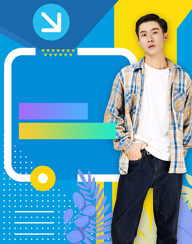 蓝色简约清新秋冬上新男装促销海报背景