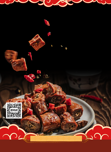 卤味加盟美食中国风印刷海报背景